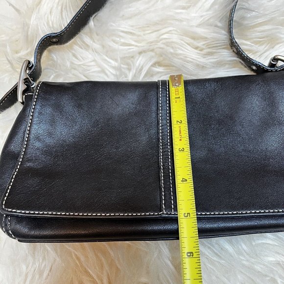 Vintage Y2k Coach Legacy Soho Black Leather Contrast Stitch Crossbody Hand Bag - Picture 7 of 10